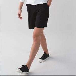 Lululemon Shorts Women Sz 2 Long Story Short Black Walking Golf Stretch Pockets